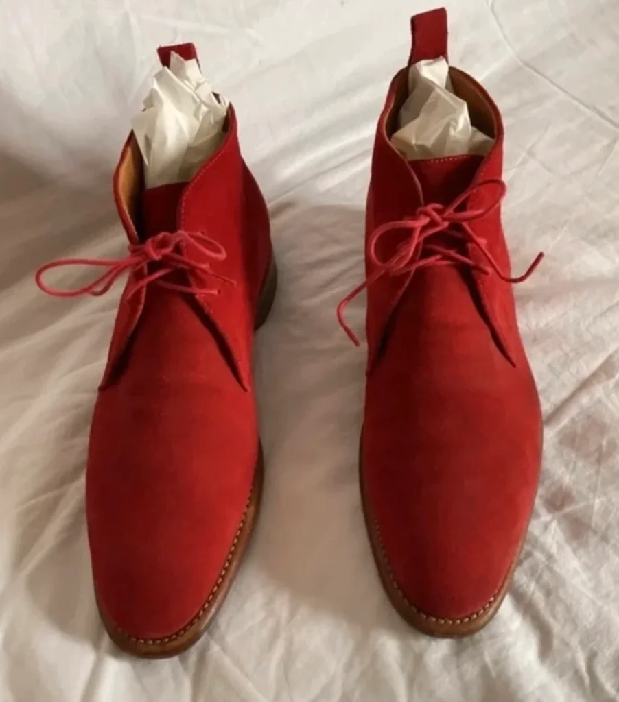 🔥-20%🔥Chaussures Chukka BOWEN daim/cuir bordeaux, Luxe T40 (6.5 UK)